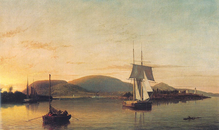 Fitz Hugh Lane Camden Mountains from the South Entrance to the Harbor